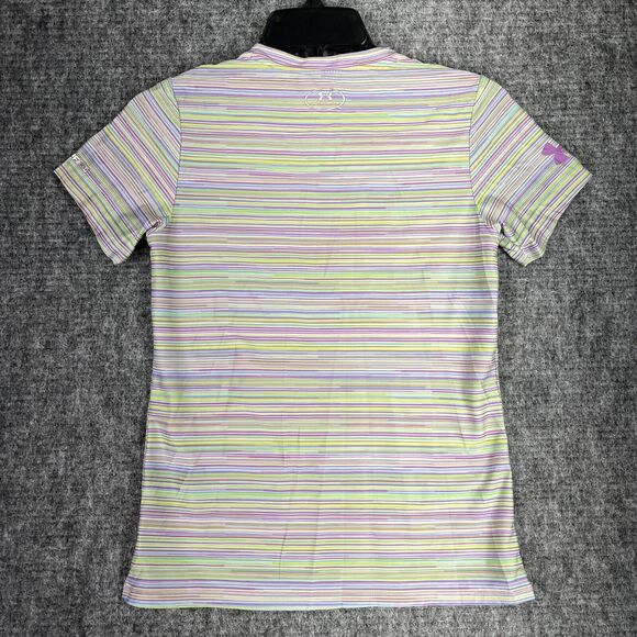 Batman Shirt Girls Large Purple Youth Under Armour Fitted Heatgear UPF 30+ - Picture 2 of 8